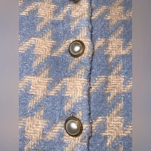 STORETS Lori Houndstooth  Sz M In Skyblue - Picture 3 of 6